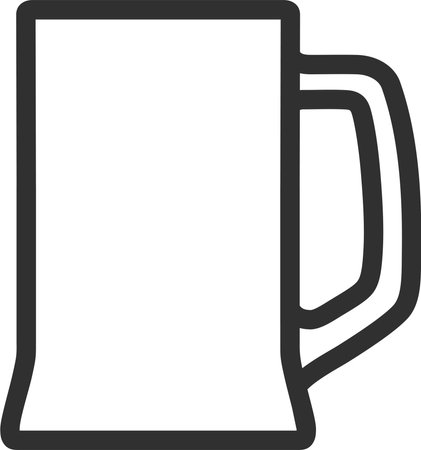 Beer Glass Outline Icon. Vector.のイラスト素材