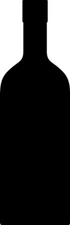 Silhouette of Alcohol Glass Bottle Icon.のイラスト素材