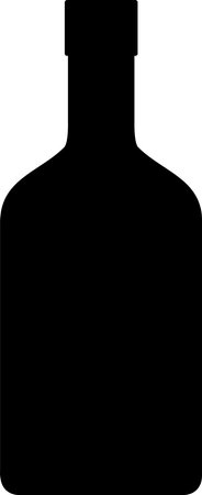 Silhouette of Alcohol Glass Bottle Icon.のイラスト素材