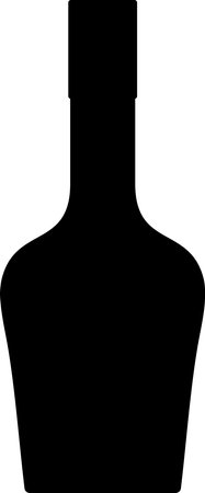 Silhouette of Alcohol Glass Bottle Icon.のイラスト素材