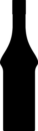 Silhouette of Alcohol Glass Bottle Icon.のイラスト素材