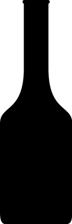 Silhouette of Alcohol Glass Bottle Icon.のイラスト素材