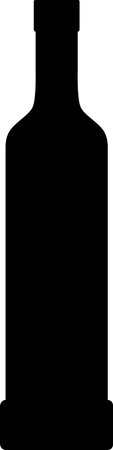 Silhouette of Alcohol Glass Bottle Icon.のイラスト素材