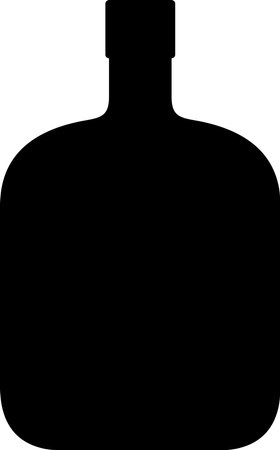 Silhouette of Alcohol Glass Bottle Icon.のイラスト素材