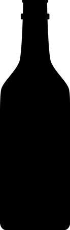 Silhouette of Alcohol Glass Bottle Icon.のイラスト素材