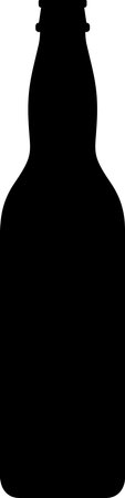 Silhouette of Alcohol Glass Bottle Icon.のイラスト素材