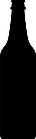 Silhouette of Alcohol Glass Bottle Icon.のイラスト素材