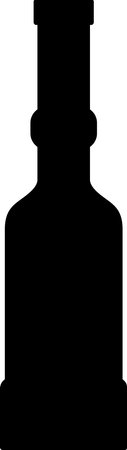 Silhouette of Alcohol Glass Bottle Icon.のイラスト素材