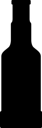 Silhouette of Alcohol Glass Bottle Icon.のイラスト素材