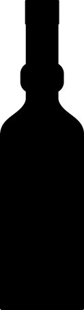 Silhouette of Alcohol Glass Bottle Icon.のイラスト素材