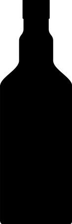 Silhouette of Alcohol Glass Bottle Icon.のイラスト素材