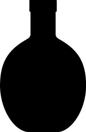 Silhouette of Alcohol Glass Bottle Icon.のイラスト素材