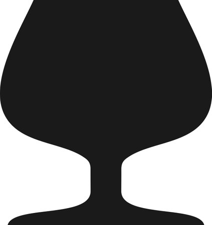 Silhouette of Wine Glass Icon.のイラスト素材
