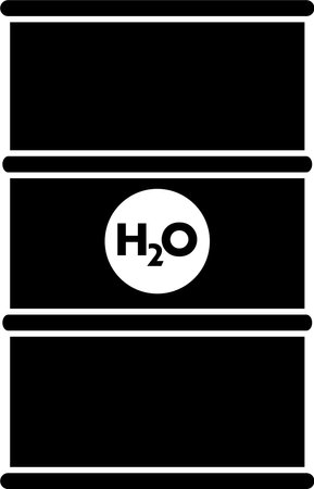 Metal Barrel with Water Icon.のイラスト素材