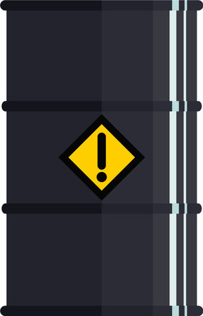 Metal Barrel with Warning Sign Icon.のイラスト素材
