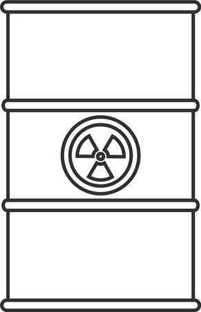 Metal Barrel with Radioactive Hazard Substance Icon.のイラスト素材