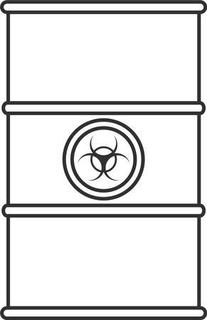 Metal Barrel with Biohazard Hazard Substance Icon.のイラスト素材
