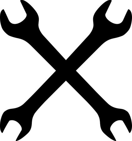 Crossed Wrenches Icon in Flat Style.のイラスト素材