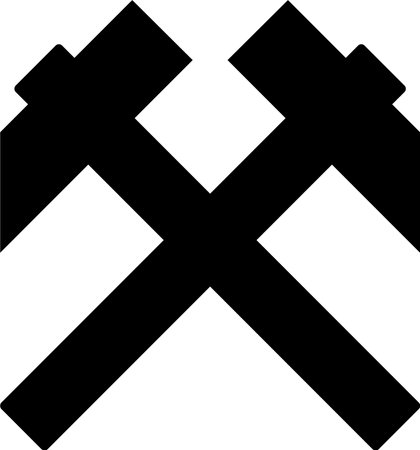 Crossed Hammers Icon in Flat Style.のイラスト素材