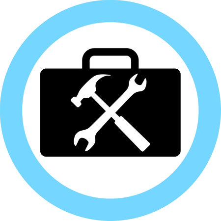Silhouette of Repair Kit Icon in Flat Style.のイラスト素材