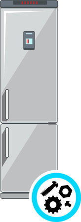 Kitchen Refrigerator Repair Service. Vectorのイラスト素材