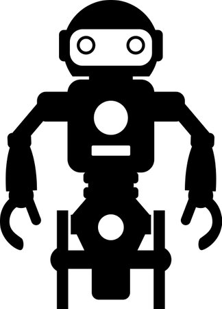 Illustration of Robot Icon in Flat Style. Children Toyのイラスト素材