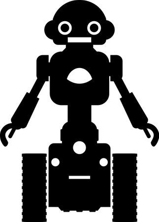 Illustration of Robot Icon in Flat Style. Children Toyのイラスト素材