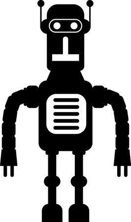 Illustration of Robot Icon in Flat Style. Children Toyのイラスト素材