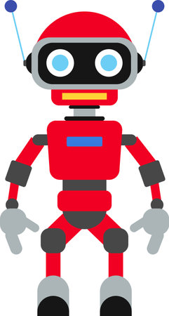 Illustration of Robot Icon in Flat Style.のイラスト素材