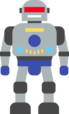 Illustration of Robot Icon in Flat Style.のイラスト素材