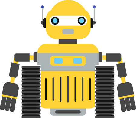 Illustration of Robot Icon in Flat Style.のイラスト素材