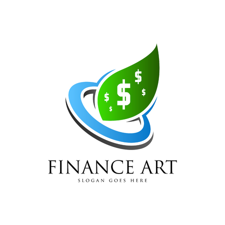 Finance art logo Vector illustration isolated on white background.のイラスト素材