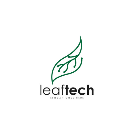 Leaf tech logo template vectorのイラスト素材