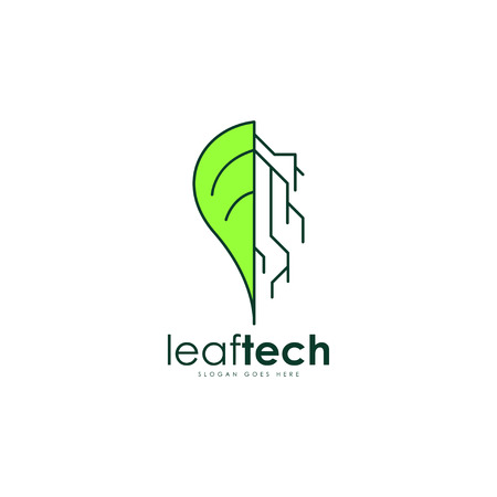 Leaf tech logo template vectorのイラスト素材