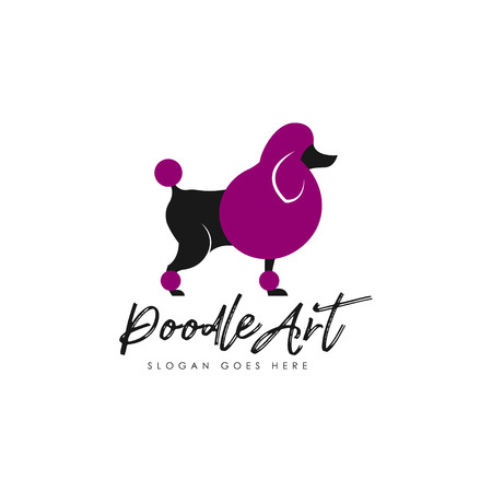 Poodle dog logo template vectorのイラスト素材