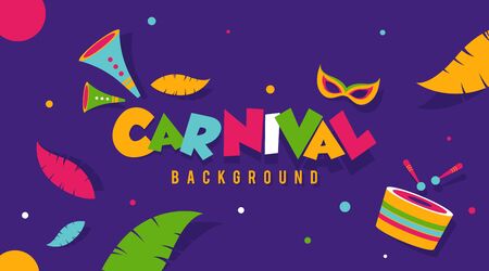 Carnival party background illustration vector with flat colorsのイラスト素材