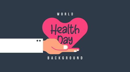Flat world health day illustration vector. Simple illustration of health day with flat colors