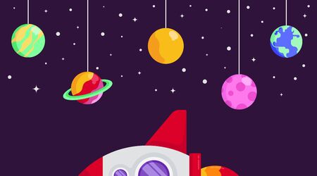 Flat outer space background illustration vector