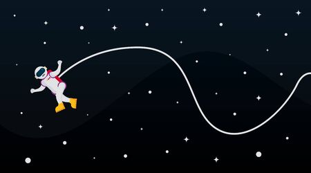 Flat outer space background illustration vectorのイラスト素材