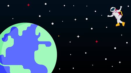 Flat outer space background illustration vectorのイラスト素材