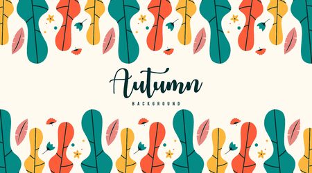Autumn leaves background illustration vectorのイラスト素材