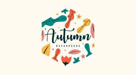 Autumn leaves background illustration vectorのイラスト素材
