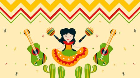 Cinco de mayo background illustration vector. Mexican event background illustration vectorのイラスト素材