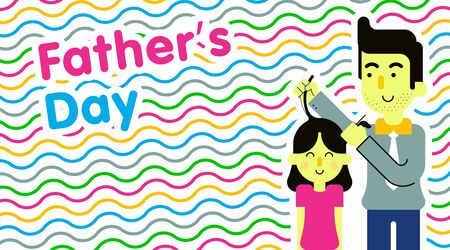 Happy father's day illustration vector with flat colorful illustration designのイラスト素材