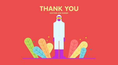 Thank you doctors and nurses illustration vectorのイラスト素材