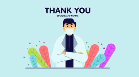 Thank you doctors and nurses, illustration vectorのイラスト素材