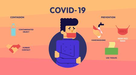 Coronavirus covid-19 infographic illustration vectorのイラスト素材