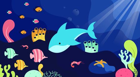 Nature background of world ocean day illustration vector