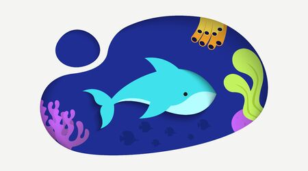 Nature background of world ocean day illustration vector