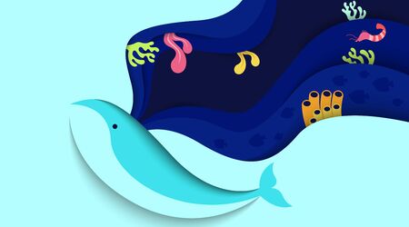Nature background of world ocean day illustration vectorのイラスト素材